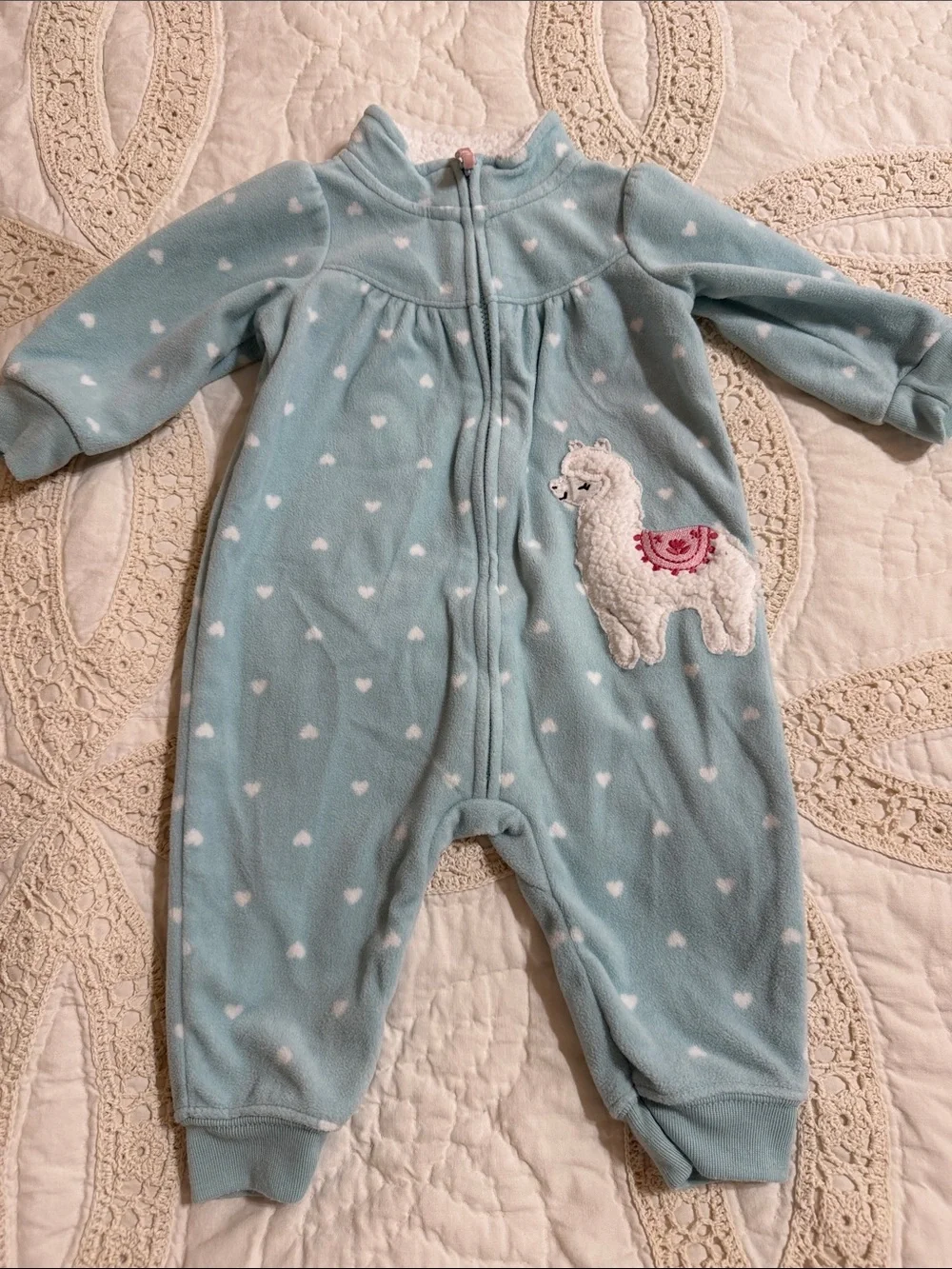 Carter's light blue cloud-print infant sleeper